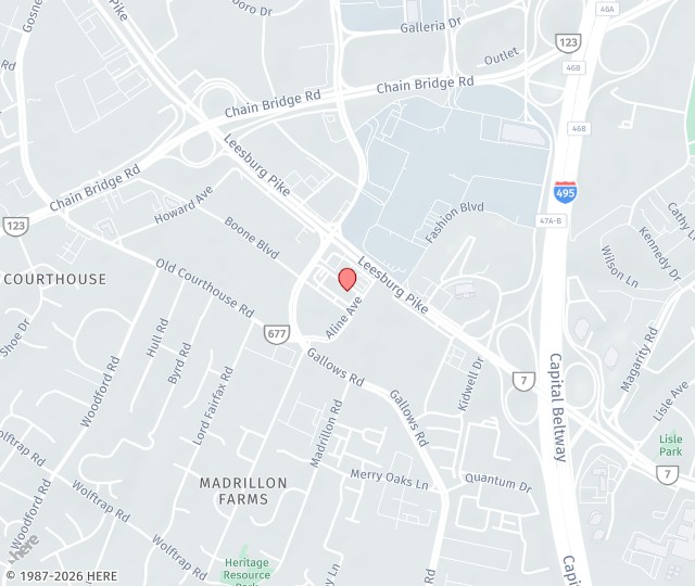 Location Map: 8100 Boone Blvd, Suite 720 Vienna, Virginia 22182